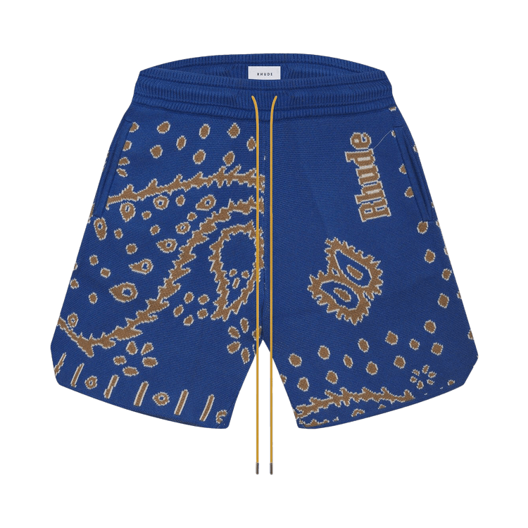 Rhude Bandana Knit Short "Light Blue/Tan/Creme"