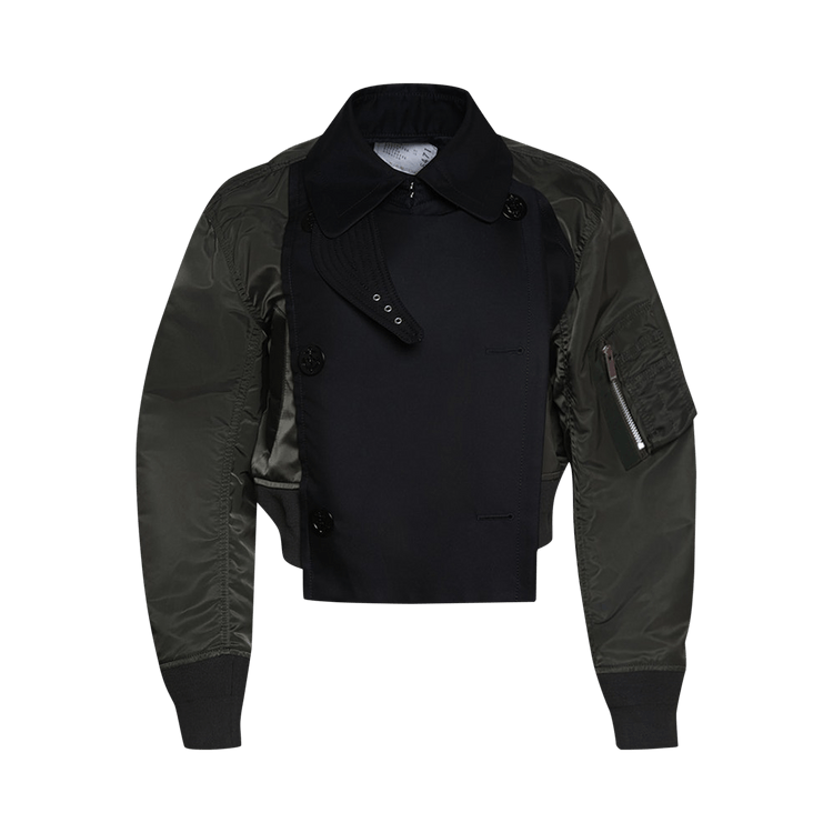 Sacai Nylon Twill Blouson "Dark Khaki/Navy"