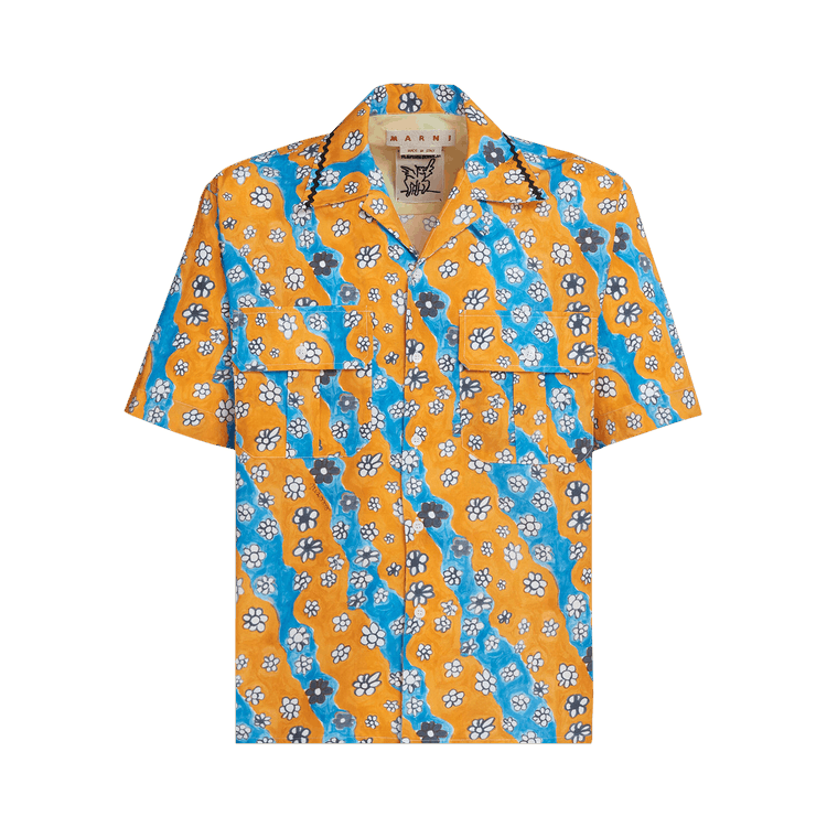 Marni Flap Chest Pockets Bowling Shirt "Alkekengi"