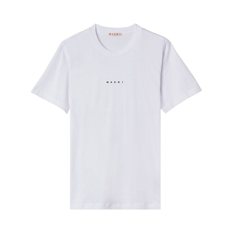 Marni Organic Cotton Jersey Logo T-Shirt "Lily White"