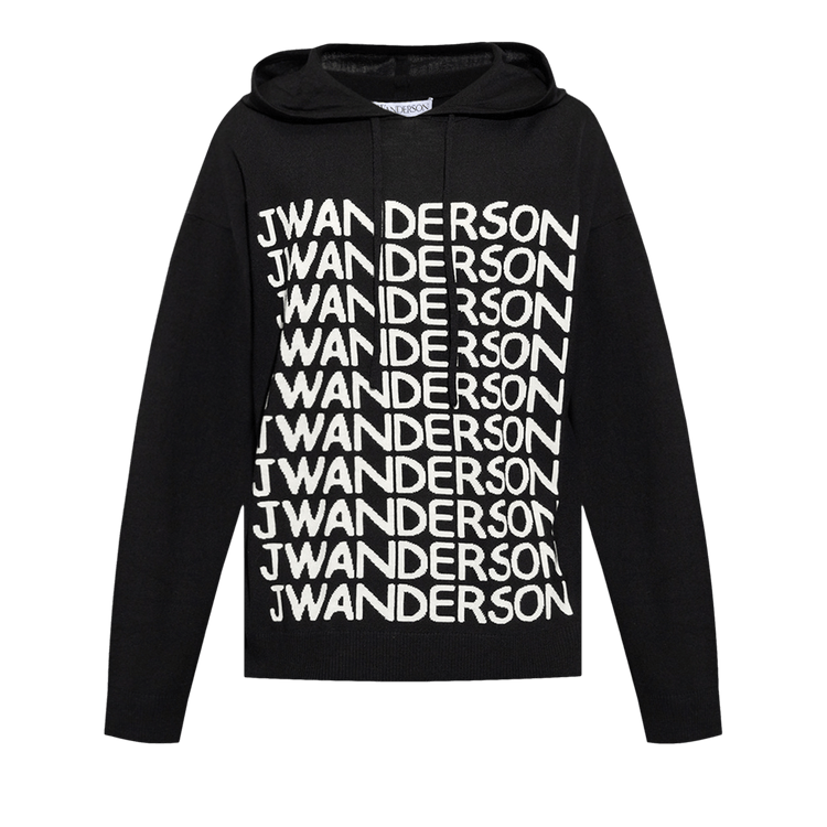 JW Anderson Repeat Logo Hoodie "Black/White"