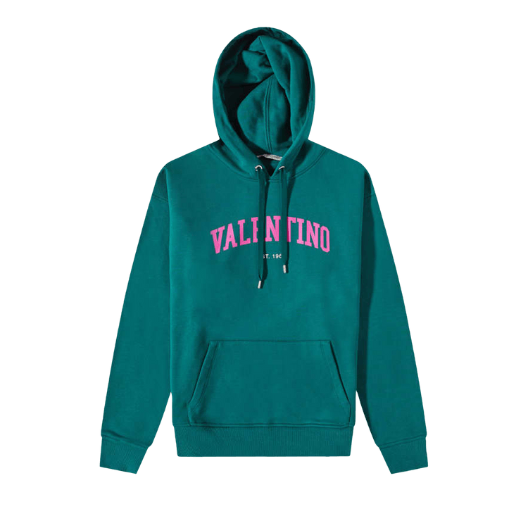 Valentino Varsirty Logo Popover Hoodie "Green/Pink"