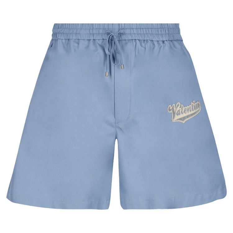 Valentino Logo Patch Drawstring Shorts "Blue"