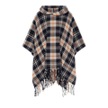 Kenzo Checked Fringed Cape "Midnight Blue"