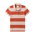 Kenzo Logo Patch Striped Polo Shirt "Medium Red"