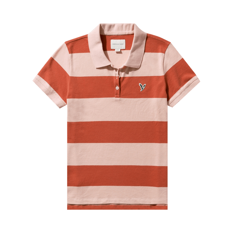 Kenzo Logo Patch Striped Polo Shirt "Medium Red"