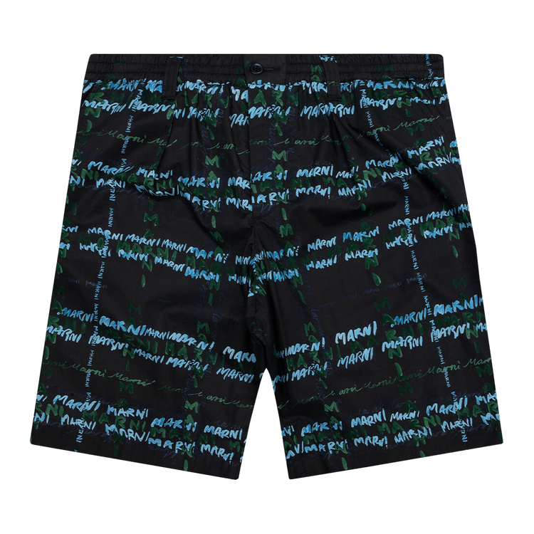 Marni Crossroads Print Poplin Bermuda Pants "Black"