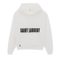 Saint Laurent Logo Print Hooded Sweatshirt "Natural/Black"