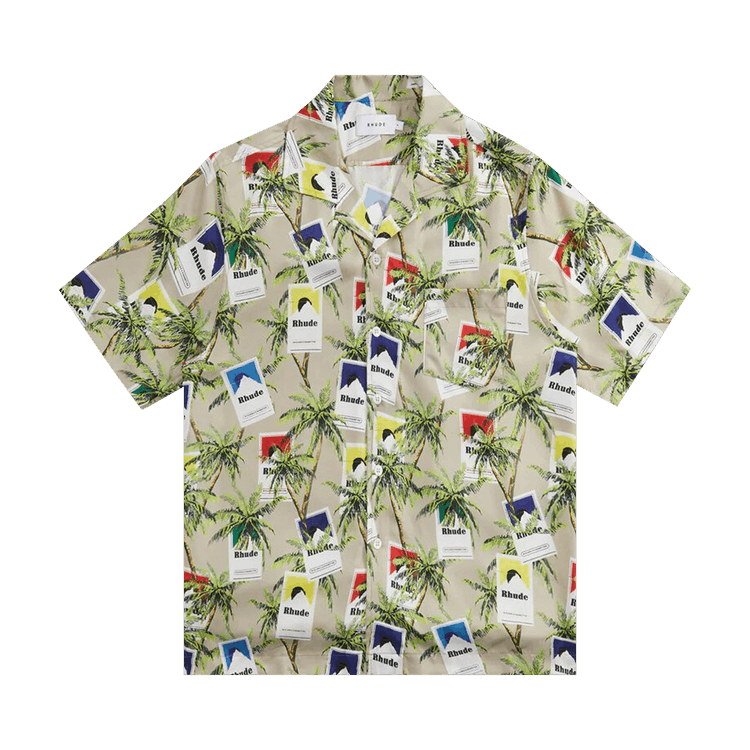Rhude Cigarette Print Button Up "Taupe/Multicolor"