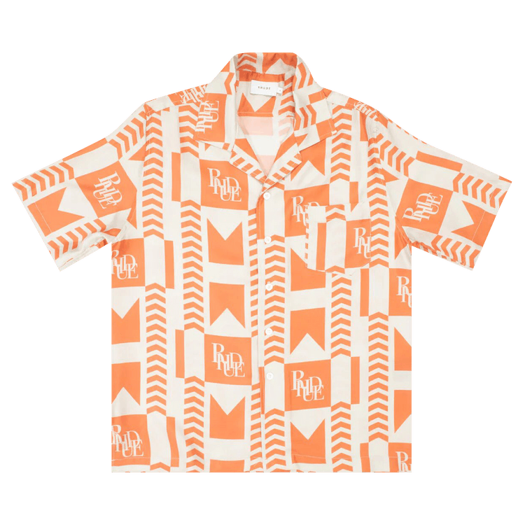 Rhude Grasse Button Up "Orange/Ivory"