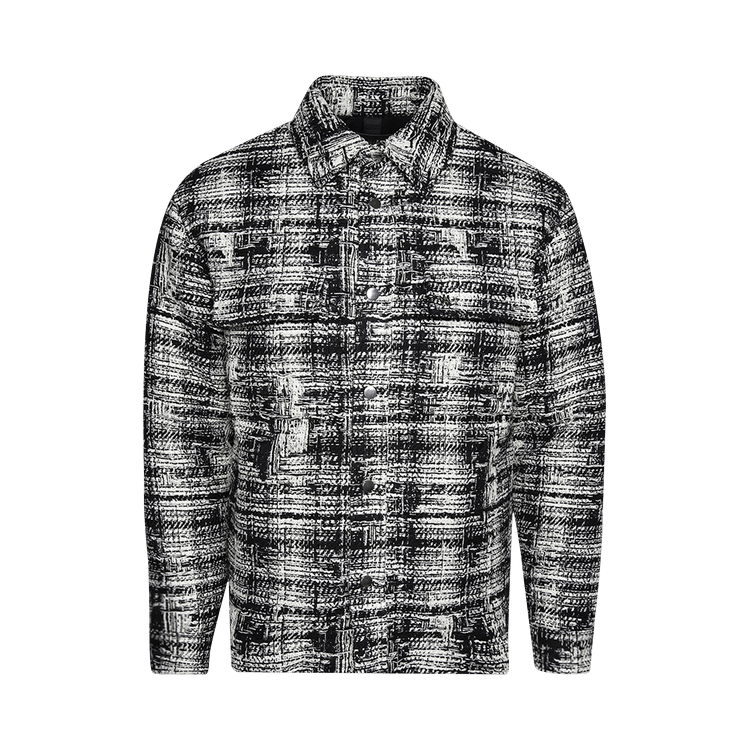 Amiri Tweed Padded Overshirt "Black/White"