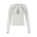 Coperni Twisted Cut Out Knit Top "White"