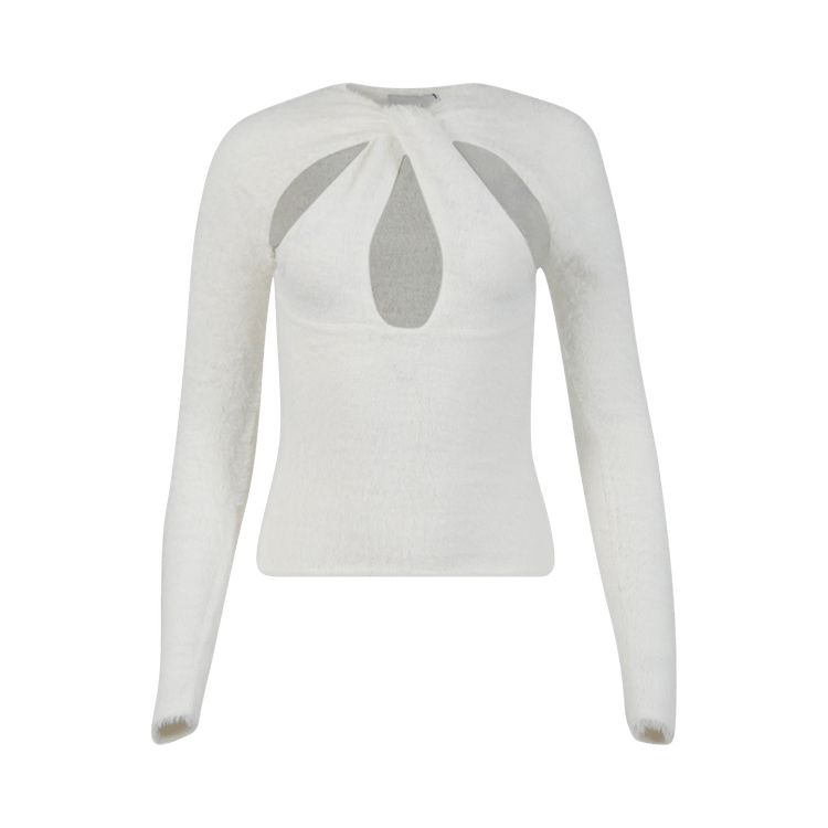 Coperni Twisted Cut Out Knit Top "White"