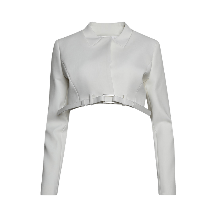 Coperni Cropped Belted Jacket "White"