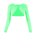 Coperni Woven Cropped Draped Top "Neon Green"