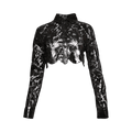 Coperni Lace Cropped Shirt "Chocolate"