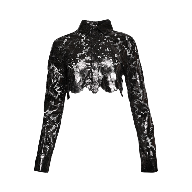 Coperni Lace Cropped Shirt "Chocolate"