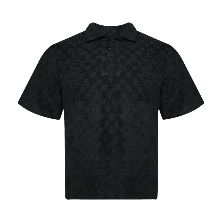 MISBHV Towelling Monogram Polo Shirt "Black"