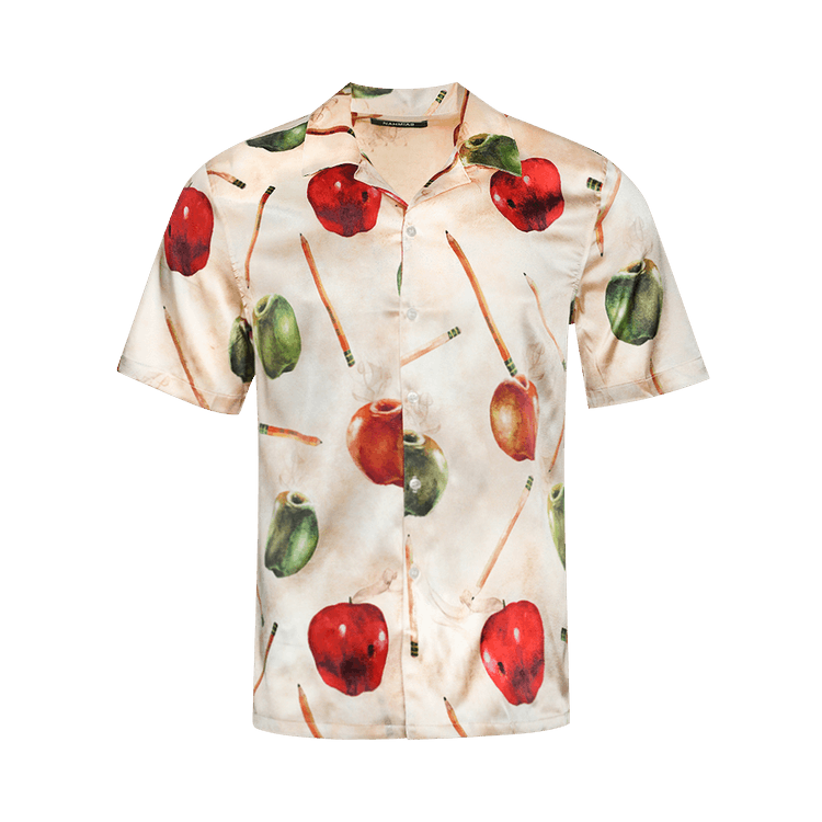 Nahmias Apple Silk Short-Sleeve Button Down "Sand"