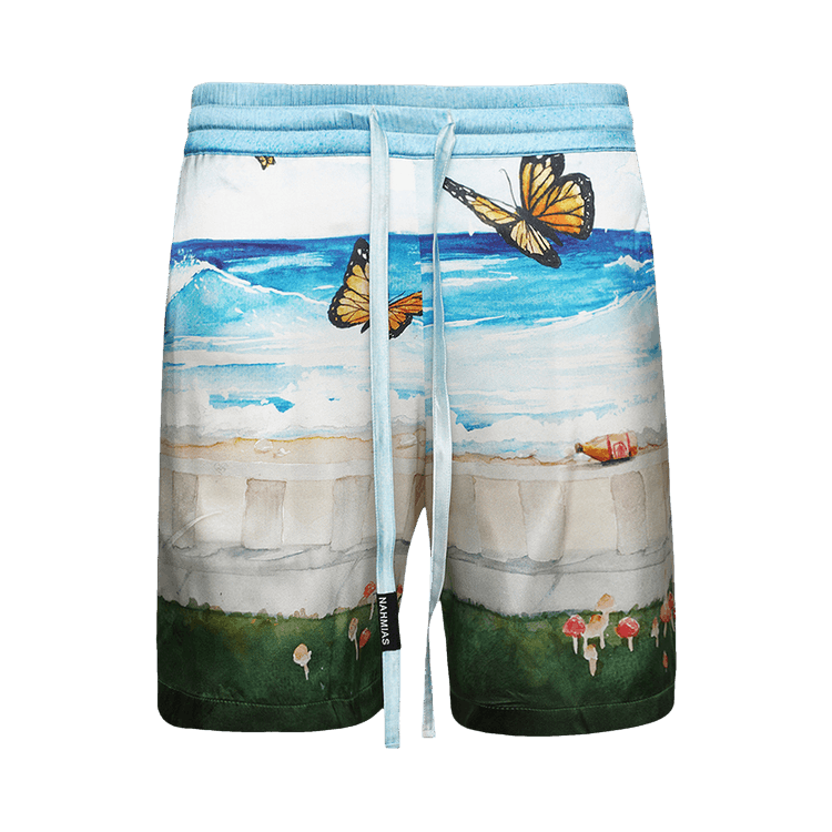 Nahmias Butterfly Beach Silk Shorts "Blue/Multicolor"