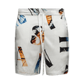 Nahmias Alphabet Silk Shorts "White"