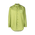 Raf Simons Straight Fit Denim Shirt With Leather Patch "Green"
