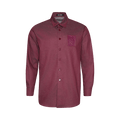 Raf Simons Straight Fit Denim Shirt With Leather Patch "Burgundy"