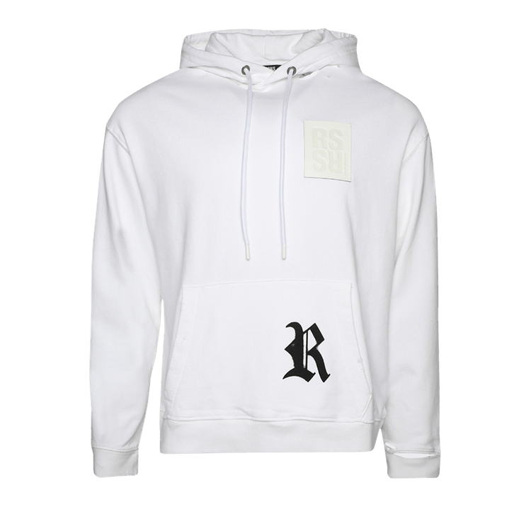 Raf Simons Destroyed Regular Fit Hoodie With R Print On Pocket "White"