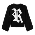 Raf Simons Bulky Knit Sweater With R Jacquard "Black"