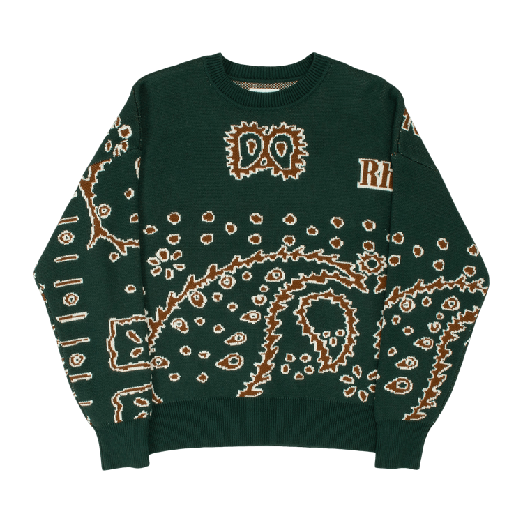 Rhude Bandana Knit Crewneck "Green"