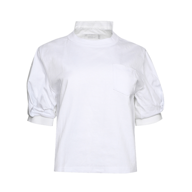 Sacai Cotton Poplin Jersey T-Shirt "Off White"