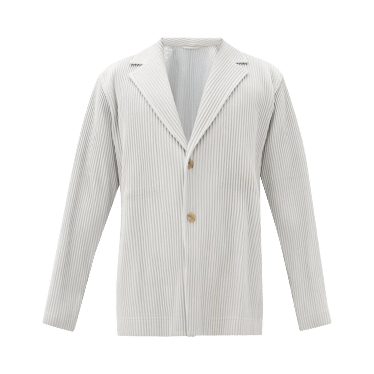 Homme Plissé Issey Miyake Pleated Jacket "Light Grey"