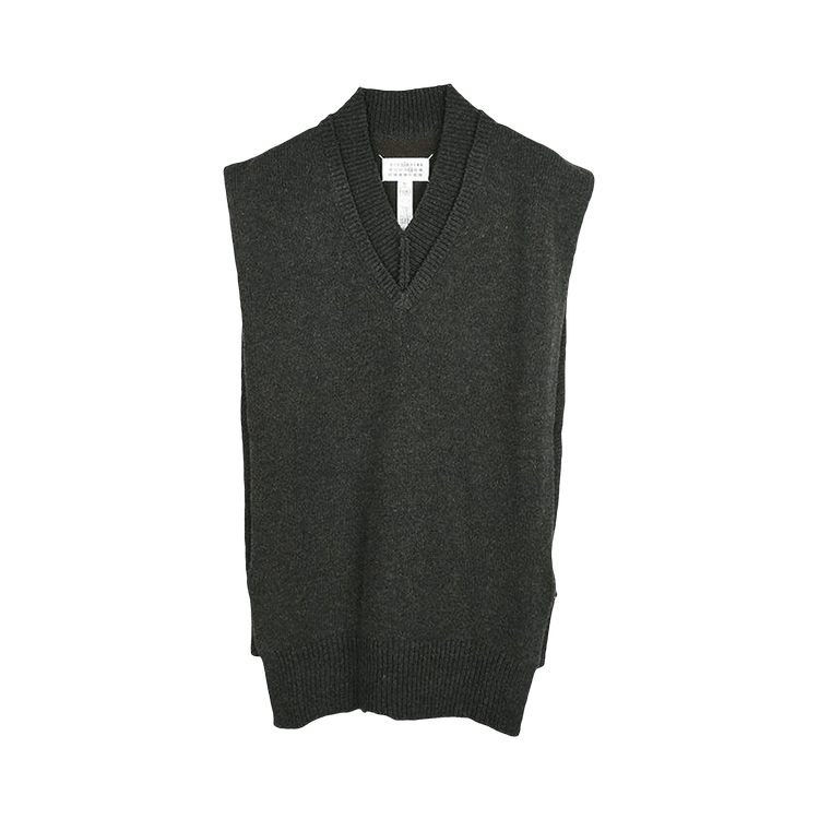 Maison Margiela V Neck Vest "Dark Green Melange"