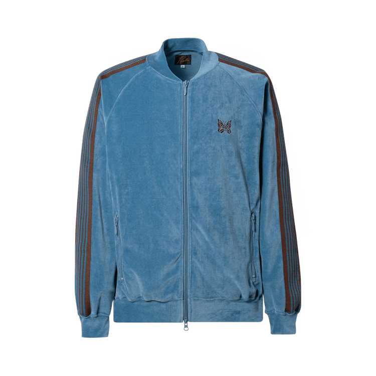 Needles Velour Track Jacket "Blue Grey"