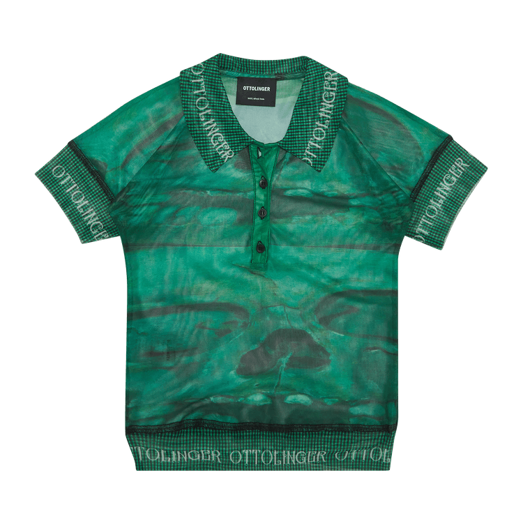 Ottolinger Sheer Short-Sleeve Polo "Green"