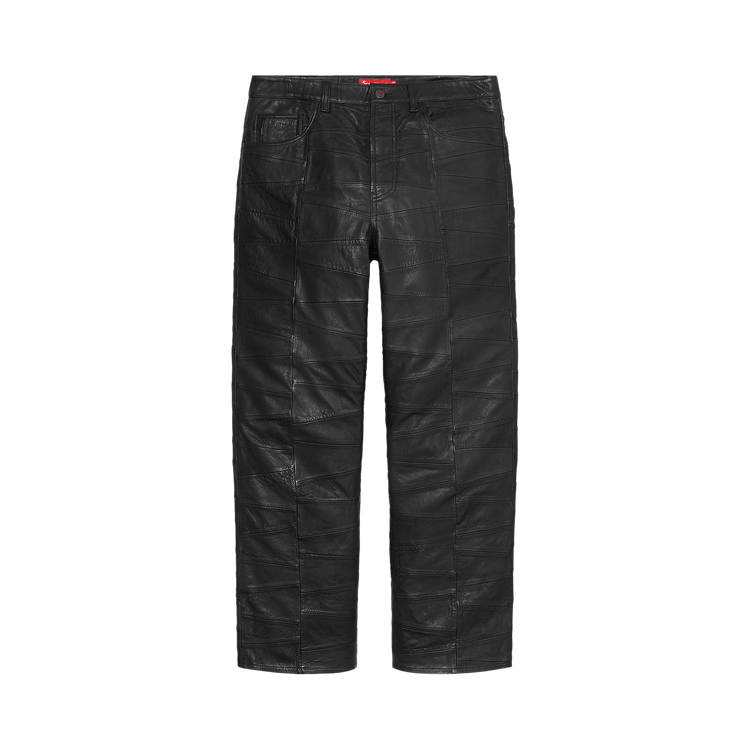 Supreme Patchwork Leather 5-Pocket Jean "Black"