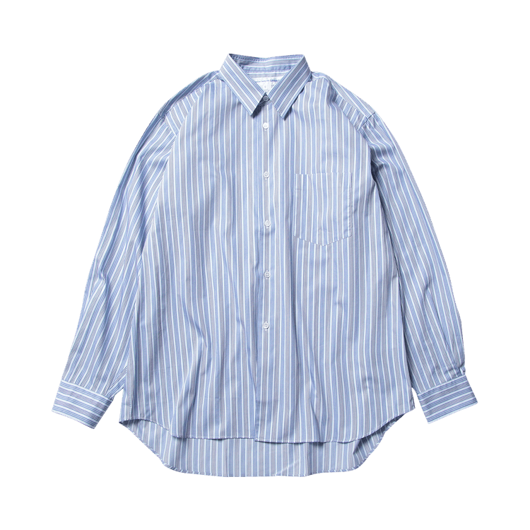 Comme des Garçons SHIRT Yarn Dyed Poplin Wide Classic Shirt "Blue"