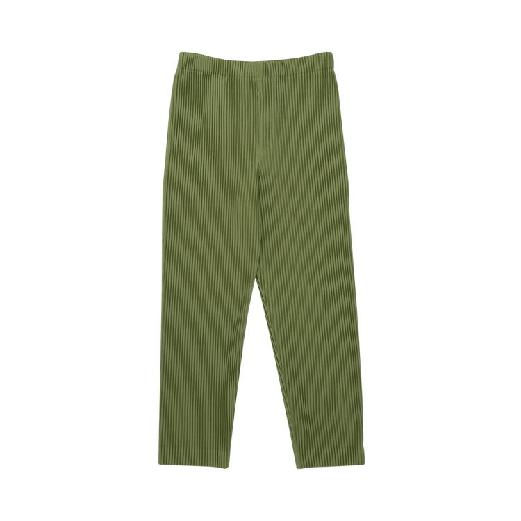 Issey Miyake Pleats Slim Fit Pants "Olive"