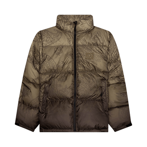 Bricks & Wood x Felt Paisley Butterfly Puffer "Olive"