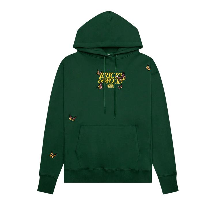 Bricks & Wood x Felt Butterfly Hoodie "Forest Green"