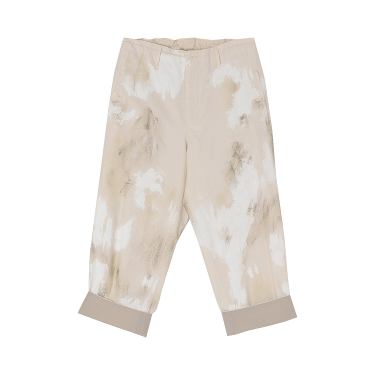 Yohji Yamamoto Classic Twill Printed Pants "Ivory"