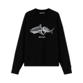 Palm Angels Shark Print Hoodie "Black"