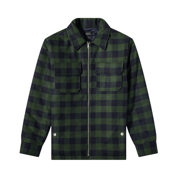 A.P.C. Ian Check Shirt Jacket "Dark Green"