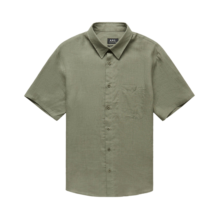 A.P.C. Bellini Short-Sleeve Shirt "Grey/Green"