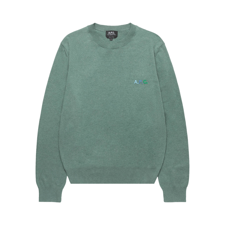A.P.C. Marvin Logo Embroidered Sweatshirt "Heathered Green"