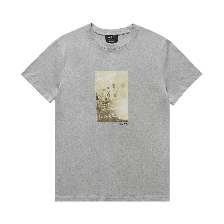 A.P.C. Noham Photo Print Tee "Heathered Light Grey"