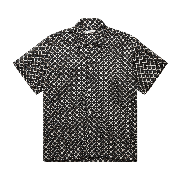 Bode Embroidered Sheer Siren Short-Sleeve Shirt "Black"