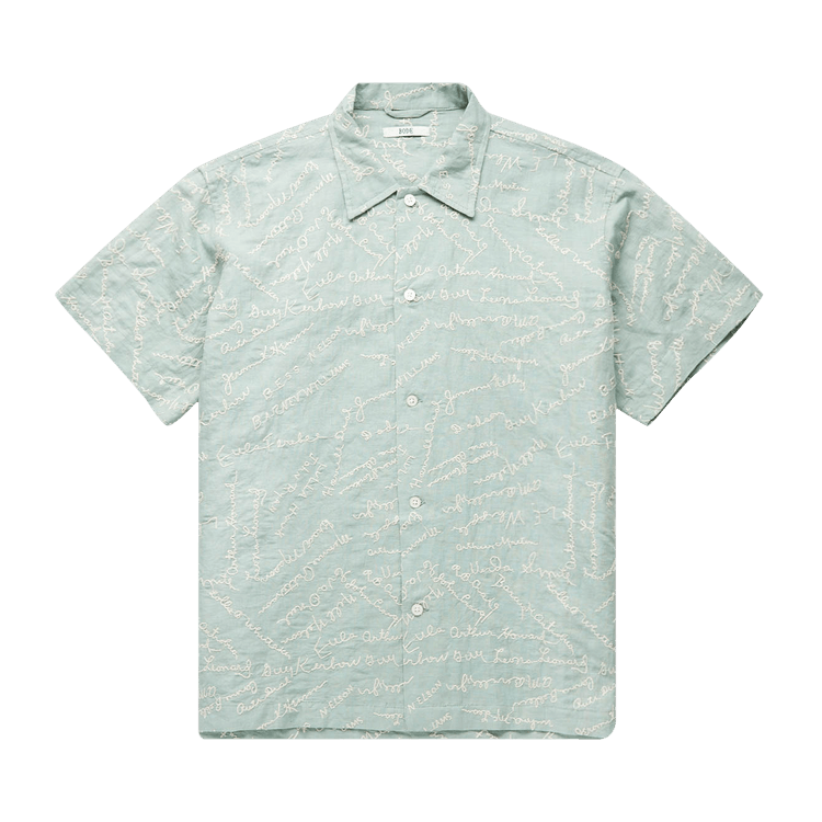 Bode Powder Signature Short-Sleeve Shirt "Blue"