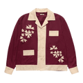 Bode Moonflower Appliqué Long-Sleeve "Maroon Cream"