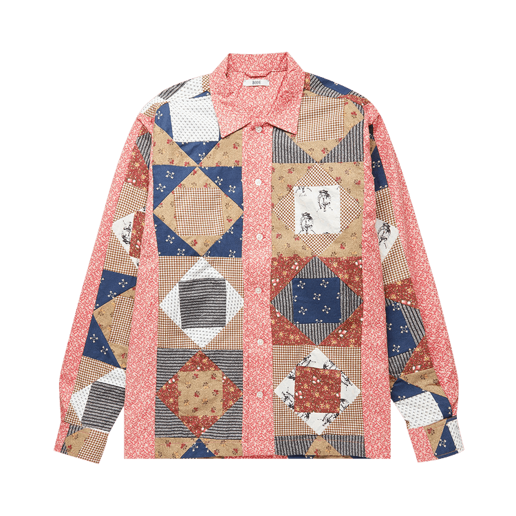 Bode This And That Patchwork Shirt "Pink/Multicolor"